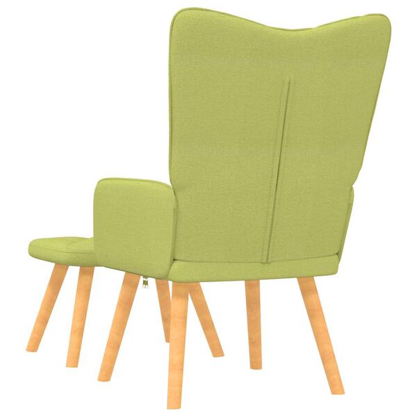 vidaXL Scaun de relaxare cu taburet, verde, textil
