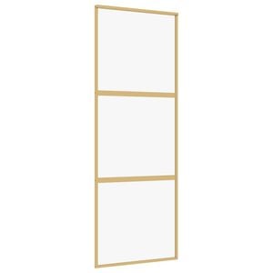 vidaXL Ușă glisantă auriu 76x205 cm sticlă ESG transparentă/aluminiu