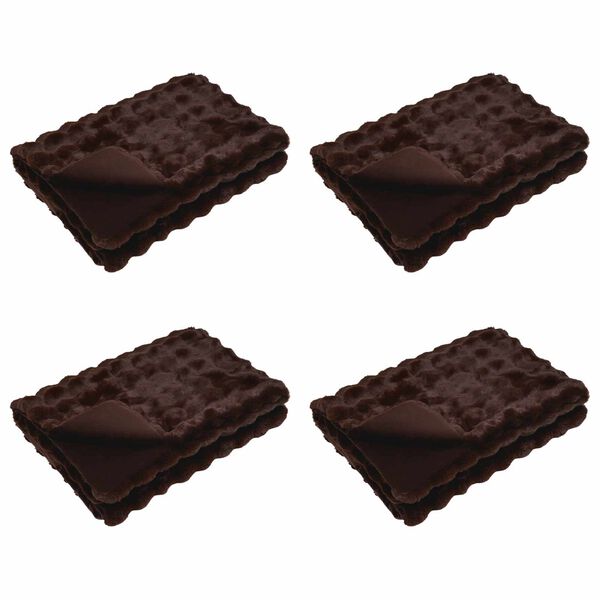 vidaXL Pătură din Blană sintetică de Iepure 4 pcs Culoare Cămilă