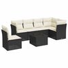 vidaXL Set canapele de grădină cu perne, 7 piese, negru, poliratan
