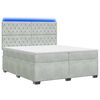 vidaXL Pat boxspring cu saltea Gri deschis 200 x 200 cm Catifea