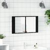 vidaXL Dulap cu oglindă pentru baie Stejar Negru 80 x 12 x 45 cm