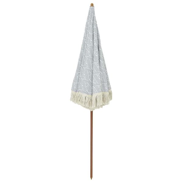 vidaXL Parasol de Plajă Gri și alb 160 x 160 x 196 cm