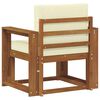 vidaXL Canapea de exterior Lemn de acacia solid și poliester natural