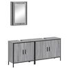 vidaXL Set mobilier de baie, 3 piese, gri sonoma, lemn prelucrat