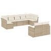 vidaXL Set canapele de grădină, 9 piese, cu perne, bej, poliratan