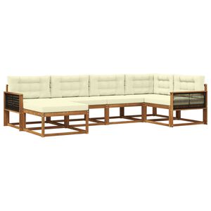 vidaXL Set de canapele de exterior 6 pcs Natural și Crem