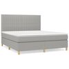 vidaXL Pat continental cu saltea, gri deschis, 160x200 cm, textil