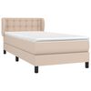 vidaXL Pat box spring cu saltea, cappuccino, 100x200cm piele ecologică
