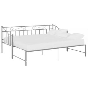 vidaXL Cadru pat canapea extensibilă, gri, 90x200 cm, metal