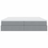 vidaXL Pat cu saltea și spațiu de depozitare Gri deschis 200 x 200 cm