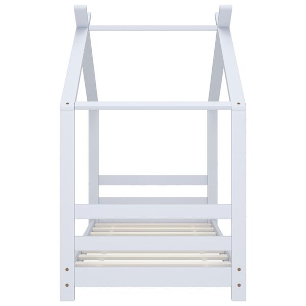 vidaXL Cadru pat de copii, alb, 70 x 140 cm, lemn masiv de pin