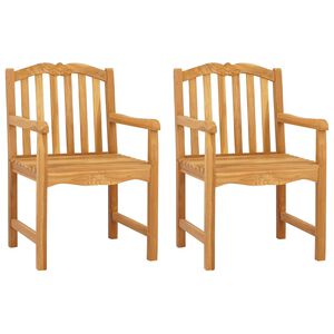 vidaXL Scaun din lemn sculptat &icirc;n formă de trandafir 2 pcs natural