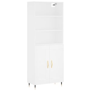 vidaXL Dulap &icirc;nalt, alb, 69,5x34x180 cm, lemn compozit