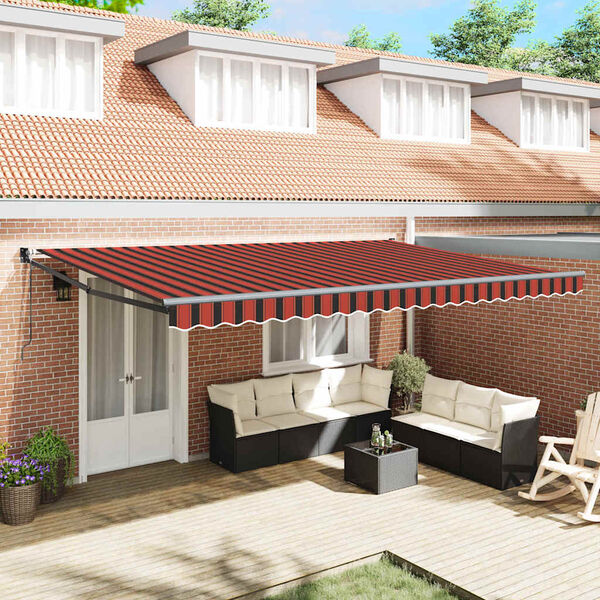 vidaXL Cortina Retractabilă Portocalie și maro 500 × 300 cm