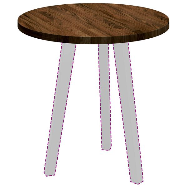 vidaXL Placă de masă Maro deschis &Oslash; 50 x 2,5 cm Lemn de stejar masiv