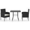 vidaXL Set mobilier de grădină, 3 piese, poliratan