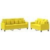 vidaXL Set de canapele cu perne, 2 piese, galben deschis, textil