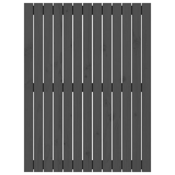 vidaXL Tăblie de pat pentru perete, gri, 82,5x3x110 cm, lemn masiv pin