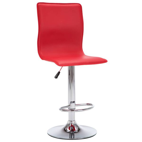 vidaXL Scaune de bar, 2 buc., roșu, piele ecologică