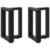 vidaXL Picioare pentru măsuță de cafea &icirc;n formă de T, 2 buc., negru, 38x25x(42-43) cm, oțel