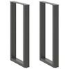 vidaXL Picioare de masă de bar &icirc;n formă de U, 2 buc., antracit, 50x(90-91) cm, oțel