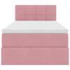 vidaXL Pat cu storage cu saltea cu headboard Roz 90 x 200 cm Catifea