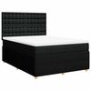 vidaXL Pat box spring cu saltea, negru, 160x200 cm, textil