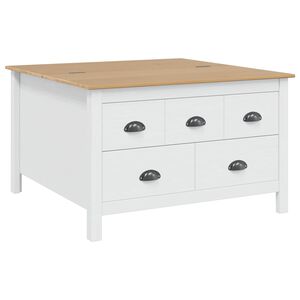 vidaXL Masă de cafea HILL Alb și maro cu miere 79.5 x 79.5 x 49 cm