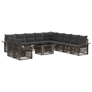 vidaXL Set de canapele pentru grădină 12 buc. Gri și gri &icirc;nchis
