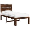 vidaXL Cadru de pat single cu tablie ROSTOCK Maro &icirc;nchis 75 x 190 cm