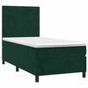 vidaXL Pat box spring cu saltea, verde &icirc;nchis, 100x200 cm, catifea