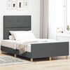 vidaXL Cadru de pat cu headboard Gri &icirc;nchis 120 x 200 cm țesătură