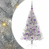 vidaXL Pom de Crăciun artificial pre-iluminat Argintiu 120 cm PET