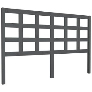 vidaXL Tăblie de pat, gri, 156x4x100 cm, lemn masiv de pin