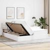 vidaXL Pat cu saltea și LED Alb pur 200 x 200 cm Piele artificială
