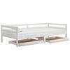vidaXL Pat de zi cu sertare, alb, 90x200 cm, lemn masiv de pin