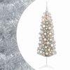 vidaXL Brad de Crăciun artificial &icirc;ngust cu globuri 150 cm 150 LED-uri