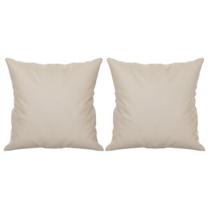 vidaXL Perne decorative, 2 buc., crem, 40x40 cm, microfibră