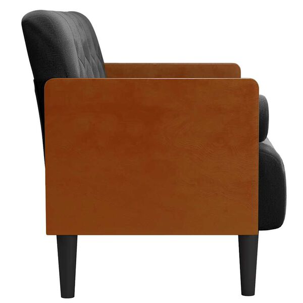 vidaXL Canapea loveseat cu perne de suport negru 110 cm catifea