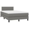 vidaXL Pat box spring cu saltea, gri &icirc;nchis, 120x190 cm, textil
