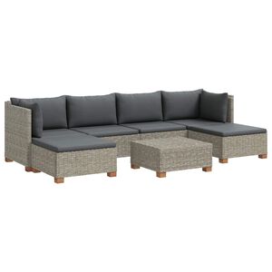 vidaXL 7 buc. Set de lounge din ratan cu perne GENDT Ratan Natural