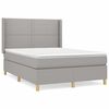 vidaXL Pat box spring cu saltea, gri deschis, 140x190 cm, textil