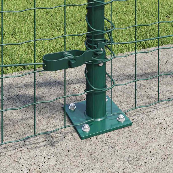 vidaXL Stâlpi de Gard Manual 13 pcs Verde Ø32mm 90 cm Oțel galvanizat
