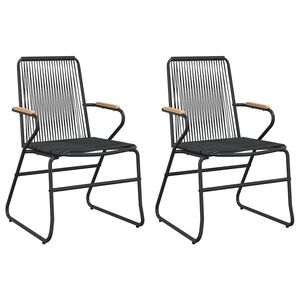 vidaXL Scaune de grădină, 2 buc., negru, 58x59x85,5 cm, ratan PVC