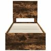 vidaXL Cadru de pat Stejar fumuriu 75 x 190 cm Lemn Ingineresc