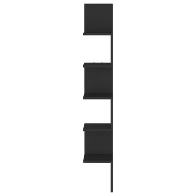 vidaXL Raft de perete pentru colț, negru, 20x20x127,5 cm, PAL