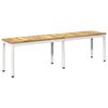 vidaXL Bancă de grădină 161 x 35 x 45 cm Lemn Solid de Acacia Alb