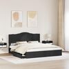 vidaXL Pat cu storage cu headboard Negru 200 x 200 cm Lemn compozit