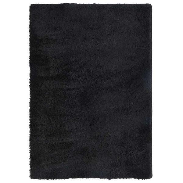 vidaXL Covor shaggy cu pom &icirc;nalt, NAVARRA, negru, 200x290cm, poliester
